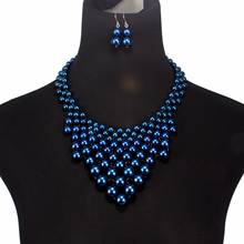6 cores colar feito à mão colar mulheres multi camada imitação pérola clavícula corrente joias conjunto 2024 - compre barato