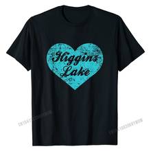 I Love Higgins Lake Shirt, Michigan Camping Gift Unique Tshirts Plain Cotton Men Tops Shirt Summer 2024 - buy cheap