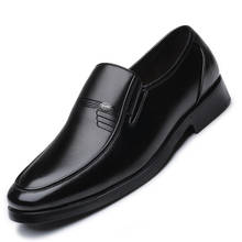 Size 38-48 Men Formal Shoes Mens Slip-On Shoes PU Leather Brown Black Elastic Band Men Dress Shoes Office Party Wedding Shoes 2024 - buy cheap