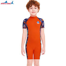 Traje de baño de una pieza para niños, de manga corta, secado rápido, profesional, impermeable, para playa 2024 - compra barato