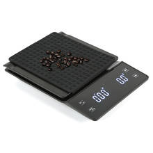 Báscula Digital de café con temporizador, balanza electrónica LCD, peso de medición de alimentos, cocina, café, 3kg/0,1g 2024 - compra barato