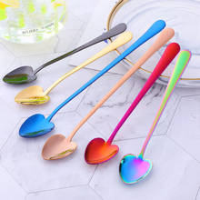 Heart Shaped Coffee Spoon stainless steel dessert Love Spoon Home kitchen cucharas teaspoon coffee accessories Romantic Gift 2024 - buy cheap