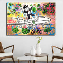 Home Decor Canvas Alec Monopoly Print Graffiti Poster Painting Aircraft Modern Money Wall Art Living Room Dollar Modular Picture 2024 - buy cheap