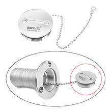 2Pcs Stainless Steel Marine 2" Boat Deck Fill Cap with Chain Fuel Water Gas 2024 - buy cheap