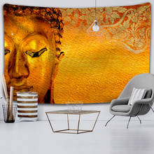 Tapiz de Buda dorado indio, tapiz de tela de pared, alfombra psicodélica abstracta de Buda, Yoga, decoración del hogar 2024 - compra barato