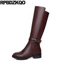 Shoes Waterproof Big Size Side Zip Boots Riding Embellished Cheap Women 10 Wide Calf Chunky Knee High Equestrian Brown Tall Plus 2024 - buy cheap