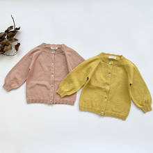 Новый детский комплект одежды для мальчиков и девочек пальто-кардиган детская одежда на весну-осень для маленьких девочек, с длинным рукавом, трикотажное Детское пальто-кардиган; Детская 2024 - купить недорого