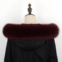 Bufanda de piel de zorro para mujer, chaqueta suave de lujo con capucha, decoración de piel, cuello de piel para hombre y mujer, moda de otoño e invierno 2024 - compra barato