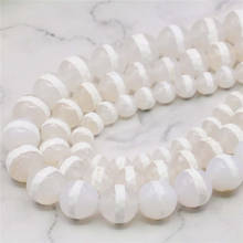 6 8 10mm Round Faceted White Zebra Stripe Agates Loose Beads DIY Onyx Natural Stone Women Girl Fashion Jewelry Making Design 2024 - buy cheap