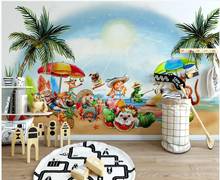 Papel de parede foto 3d personalizada, papel de parede desenhado à mão fofo de animal mar decoração de casa das crianças na sala de estar papel de paredes 3 d 2024 - compre barato