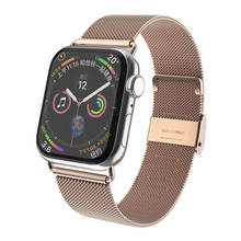 Pulseira luxuosa de aço inoxidável, para apple watch band 44mm 40mm, apple watch band 42mm 38mm, iwatch 5/4/3/2/1, acessórios de pulseira 2024 - compre barato