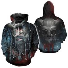 PLstar Cosmos Viking Warrior Tattoo-chándal informal para hombre y mujer, Sudadera con capucha, chaqueta, estilo 3dfullprint 2024 - compra barato