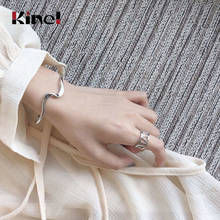 Kinel-pulsera de plata de primera ley con forma de ola para mujer, brazalete, plata esterlina 100%, estilo minimalista, creativo, fiesta, regalo 2024 - compra barato