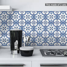 Funlife®Pegatina de azulejo con patrón portugués, autoadhesiva, impermeable, contra salpicaduras de cocina, fácil de limpiar, a prueba de aceite 2024 - compra barato