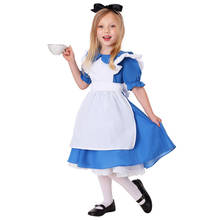 Children Girls Blue Alice in Wonderland Costume Dress For kids Lolita Maid Cosplay Carnival Halloween Party Costumes 2024 - buy cheap