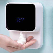 Dispensador de jabón automático con USB, dispositivo montado en la pared, con pantalla LED de temperatura, color negro, 280ml 2024 - compra barato