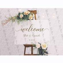Placa de casamento com adesivos de parede, mural de vinil decalque para noivado/comemoração/batismo/aniversário decoração de casamento 2024 - compre barato