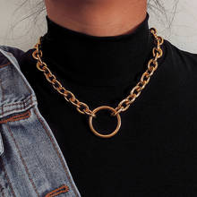 Punk Choker Earth Pendant Necklace Unisex Fashion Hip Hop Rock Chains Necklace Big Metal Chains Jewelry Gifts 2024 - buy cheap