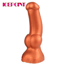 Golden Huge Realistic Dildo Soft Liquid Silicone Artificial Big Penis Strong Suction Cup Female Masturbation Anal Toys for Women 2024 - купить недорого