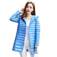 Women's Winter Jackets Ultra Light Portable Hooded Down Coat Single Breasted Slim Female Padded Long Jacket Woman Winter Coat 2024 - buy cheap