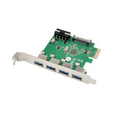 4 порта PCIE USB 3,0 карта расширения PCI-E четыре порта Супер высокоскоростной чип через VL805 USB 3,0 карта двойной адаптер питания карта 2024 - купить недорого