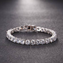 Round Cut Tennis Bracelet 5mm Zirconia 1 Row Cubic Luxury Crystal CZ Triple Lock Hiphop Charm Bracelets Jewelry Men Fashion 2024 - buy cheap