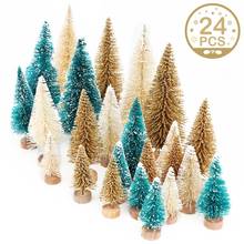 OurWarm 24Pcs DIY Snow Frost Small Pine Tree New Year's Products Mini Christmas Tree Placed In The Desktop Christmas Decoration 2024 - buy cheap