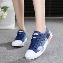 2021 New Fashion Denim Women Sneakers Canvas Casual Shoes Female Canvas Shoes Trainers Lace Up Ladies Flats Tenis Feminino 2024 - buy cheap