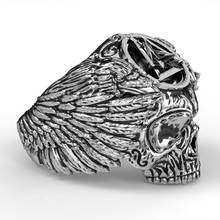Anel masculino de aço inoxidável do viking odin, anel masculino de corvo para hip hop, motociclista, punk com asas domésticas 2024 - compre barato