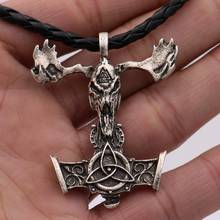 Nordic Viking Pirate Odin Triangle Knot Logo Thor Hammer Rune Pendant CROSS necklace Talisman 2024 - buy cheap