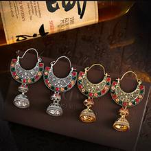 New Retro Carved Gold Turkish Bells Palace Earrings Women's Vintage Turkey Boho Jewelry Crystal Earrings 2024 - buy cheap