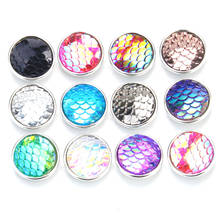 10pcs/lot New Snap Button Jewelry Mixed Style Fish Scales Resin Snap Buttons Fit Snap Bracelet Bangles Button Snap Jewelry 2024 - buy cheap