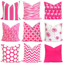 Pink Geometric Pillowcase Polyester Sofa Cushion Cover Bed Pillow Cover Home Decor Car Cushion Case Cute Pillow Case 45*45cm 2024 - buy cheap
