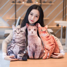50cm Soft 3D Simulation Stuffed Cats Toys 3D Printing Artificial Cat Pillow Cushion Plush Animal Cat Dolls Toys Gifts 2024 - buy cheap
