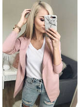 2019 Top Blazer Casual Solid Autumn Formal Slim Coat Outwear Lady Women Long Sleeve Cardigan Jacket Casual Office Suit 2024 - buy cheap