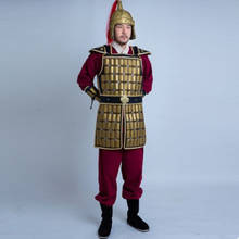 Golden Warrior Armor Costume Suit For Men Ancient Soldier Costume Chinese Historical General Clothing Ancient Helmet 2024 - buy cheap