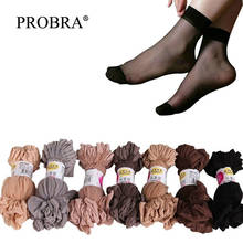 Женские носки из бамбукового волокна, 10 пар, летние короткие носки из бамбука, женские носки, тонкие прозрачные носки для девушек, Шелковый носок, 4 бренда 2024 - купить недорого
