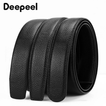Deepeel 1pc 3.5*110-125cm First Layer Cowhide Men's Belts Automatic No Buckles Head Belt Body Genuine Leather Crafts for Adults 2024 - buy cheap