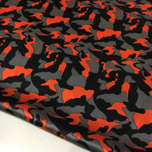 Spring and Summer Spandex Silk Satin Fabric New Dark Gray Orange Camouflage Geometric Printed Mulberry Silk Clothing Fabric 2024 - buy cheap
