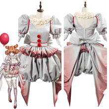 Pennywise Cosplay Costume Horror Pennywise The Clown Cosplay Women Girls Dress Uniform Outfit Halloween Carnival Suit 2024 - buy cheap