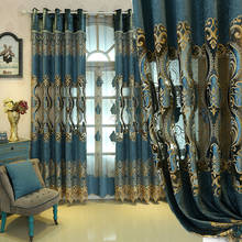 Cortinas luxuosas com bordado de flores 3d, para sala de estar, quarto, cortinas blackout de estilo europeu, cortinas elegantes para janela 2024 - compre barato