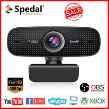 Webcam spedal c922 1080p full hd com microfone redutor de ruído, câmera com microfone embutido para transmissão ao vivo em computador e laptop 2024 - compre barato