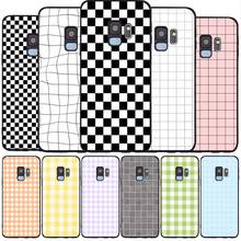 black white yellow grid  black Soft phone Case For Samsung S20 S10 S9 S8 S7 edge Plus Lite Note 8 9 10 A6 A7 A8 A9 2018 Cover 2024 - buy cheap