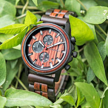 Часы мужские деревянные, светящиеся наручные часы с календарем и датой в подарок, секундомер, из нержавеющей стали 2024 - купить недорого
