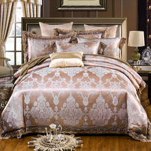 Jacquard Satin Bedding Set King Queen Size Lace Duvet Cover Bed Sheet Linen Pillowcases Home Textile 2024 - buy cheap