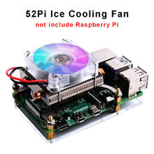 52Pi ледяная башня Raspberry Pi 4B охлаждающий вентилятор цветной RGB светильник-холодильник с акриловым чехол для Raspberry Pi 4 B/3B +/3B 2024 - купить недорого