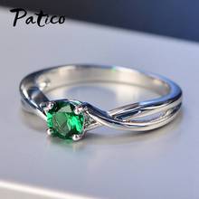 Anillos de plata de ley 925 con diamantes de imitación, joyería de compromiso Simple de ratán, rosa, verde y azul, novedad 2024 - compra barato