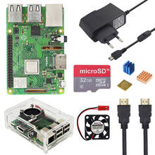 Raspberry Pi 3 Model B + комплект + карта памяти 32 Гб + вентилятор + адаптер питания + радиатор + кабель HDMI-совместимый для Raspberry Pi 3 B + 2024 - купить недорого