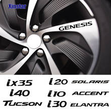 4pcs Car Wheel Rim Sticker For Hyundai i10 i20 i30 ix35 TUCSON Elantra SONATA GENESIS SOLARIS VEOSTER TRITON ACCENT Kona Santafe 2024 - buy cheap