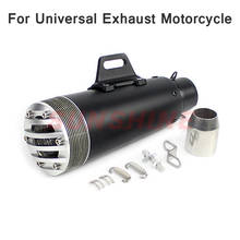 Universal Motorcycle Exhaust Retro Racer Modified Motorcross Muffelr Pipe Black Stainless Steel For CG125 GN125 cb400 CB500X GY6 2024 - buy cheap